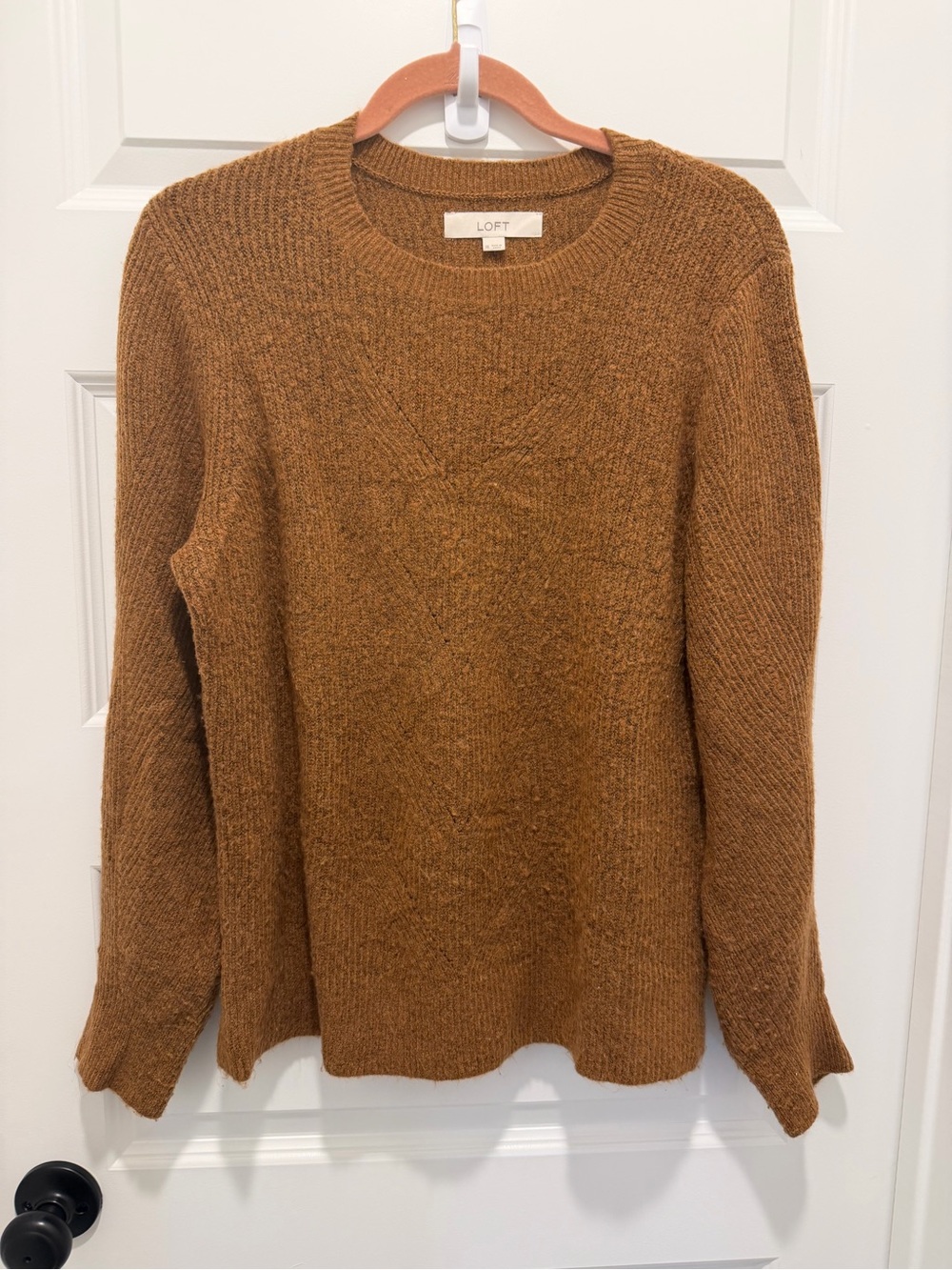 LOFT Crewneck Sweater in Caramel Brown
